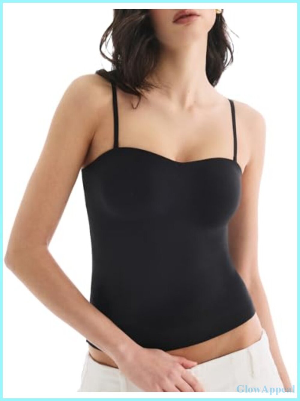 Built in Bra Tank Top Double Lined Padded Cami Scoop Neck Adjustable Straps